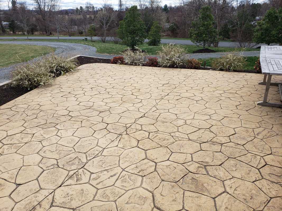 a Stamped Concrete patio with coloration